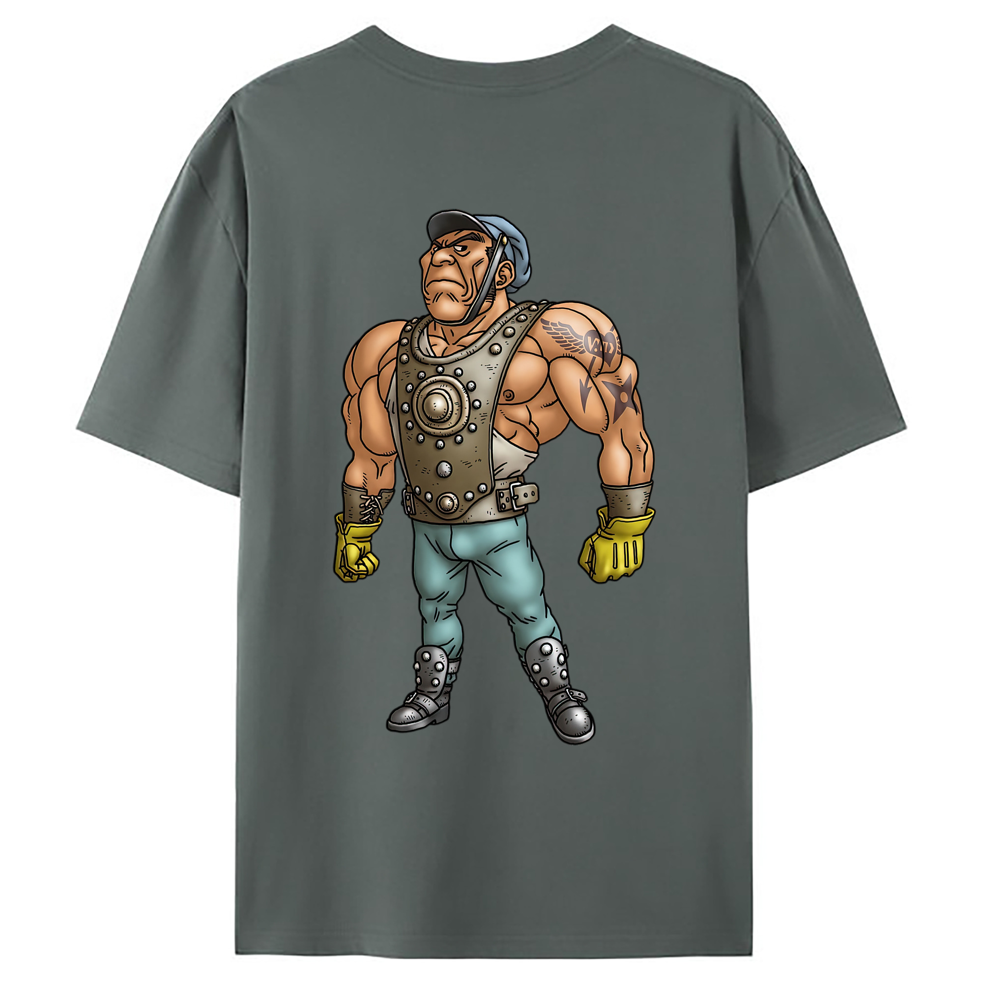 （画像用） ドラゴンクエスト Doragon Kuesuto Dragon Quest 綿100％ メンズ半袖Tシャツ（バックプリント） 通気性